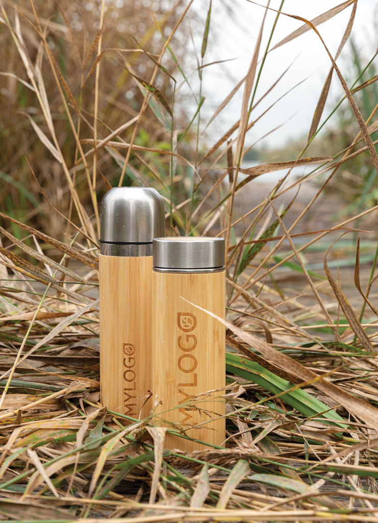 Bamboo vacuum travel flask